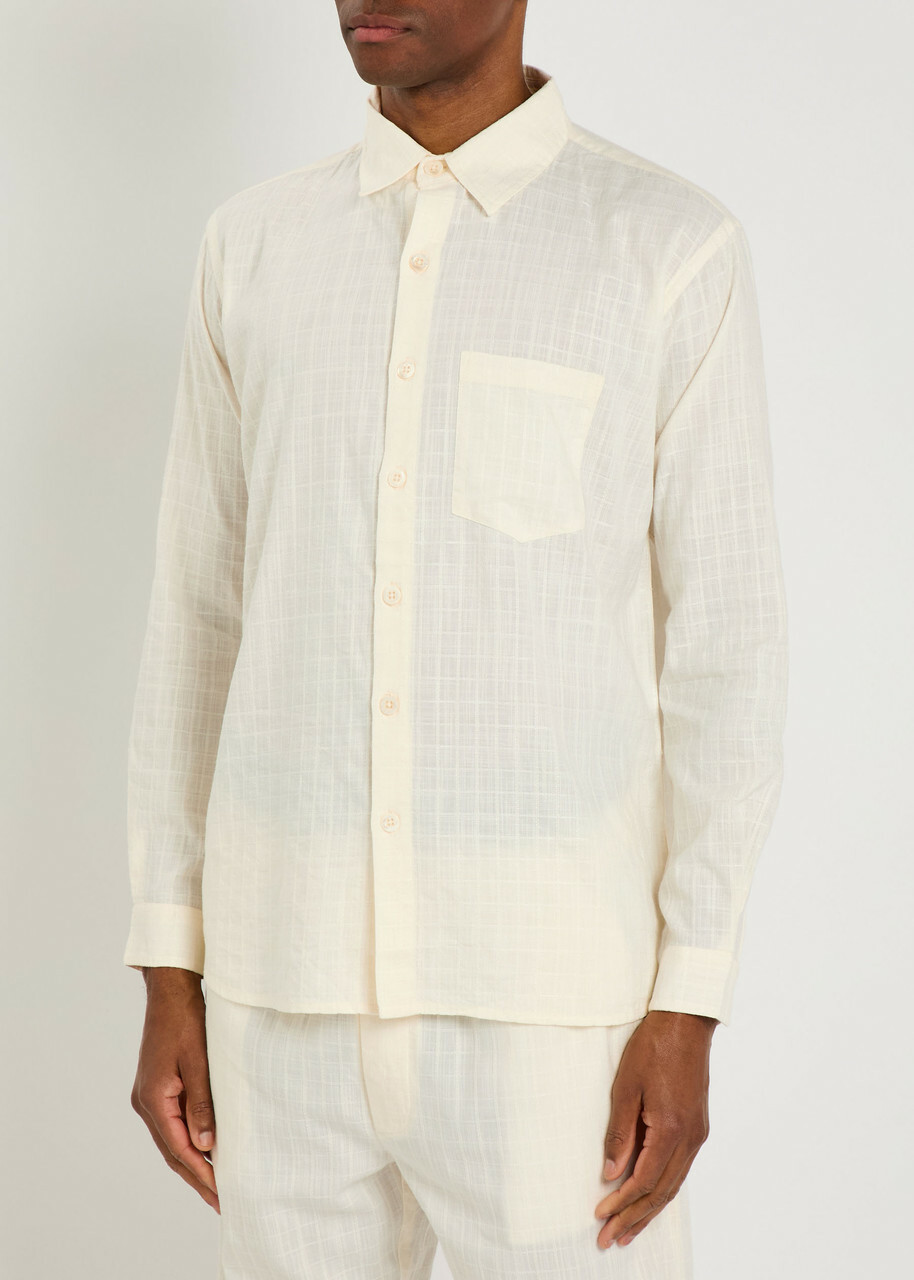 Smr Days Enamorados Embroidered Cotton-blend Shirt Ecru