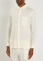 Smr Days Enamorados Embroidered Cotton-blend Shirt Ecru