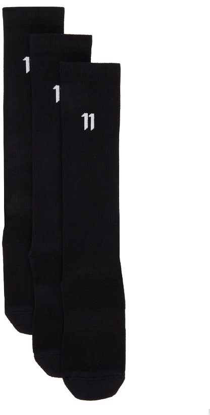 Photo: 11 by Boris Bidjan Saberi Three-Pack Black Socks