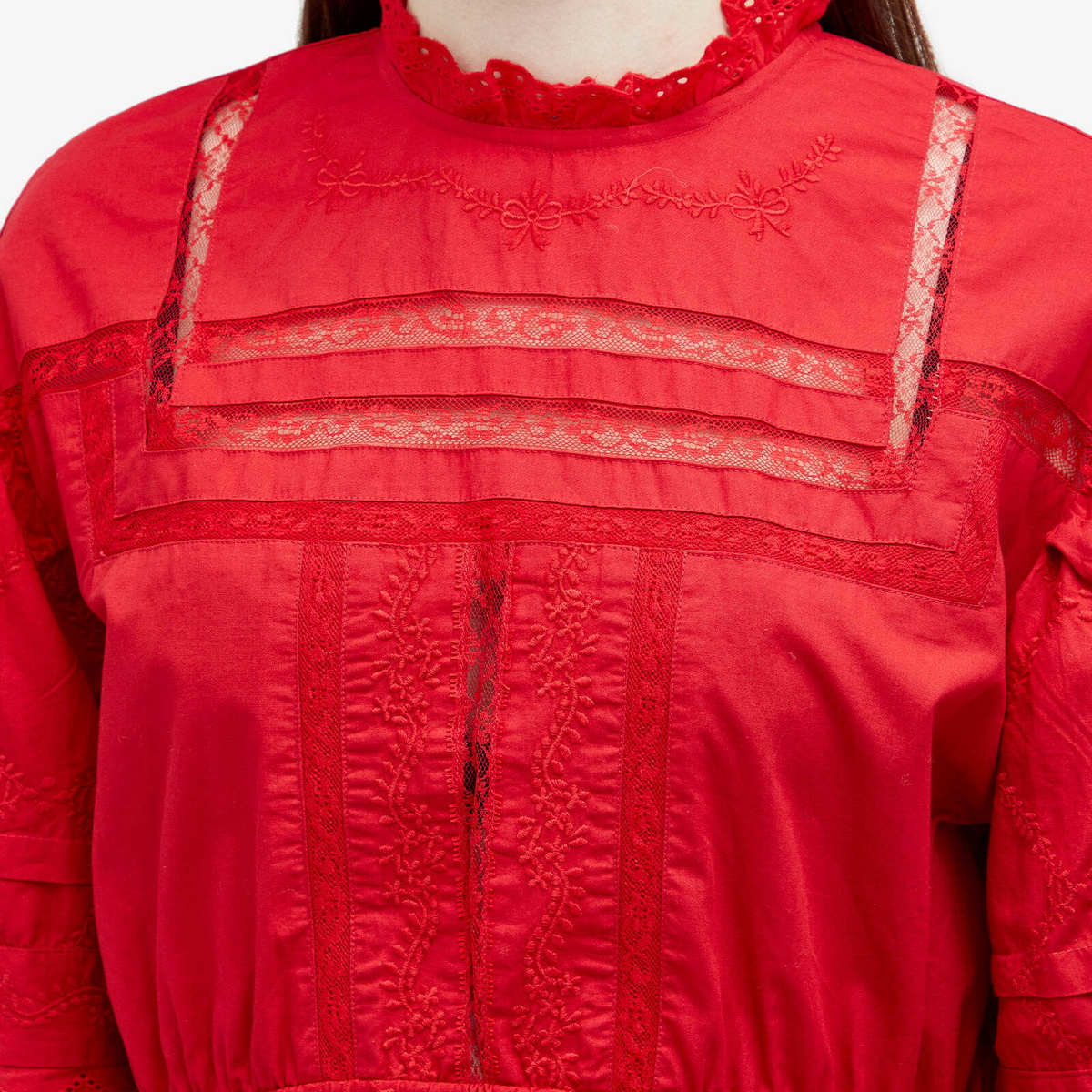 Damson Madder Women's Clandy Midi Dress in Red Damson Madder