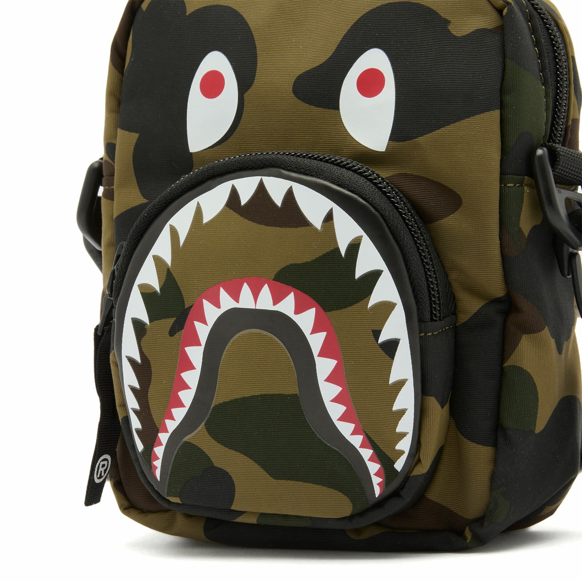 A Bathing Ape Men's 1St Camo Shark Mini Bag in Green A Bathing Ape