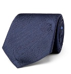 Berluti - 8cm Scritto Silk-Jacquard Tie - Men - Navy