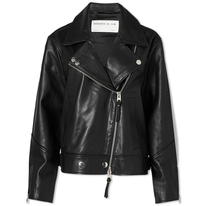 Photo: Shoreditch Ski Club Women's Marley Leather Biker Jacket in Black