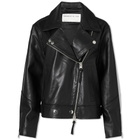 Shoreditch Ski Club Women's Marley Leather Biker Jacket in Black