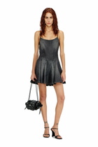 Diesel Denim mini dress with lightweight skirt - Dresses Womens in Grey