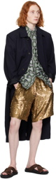 Dries Van Noten Gold Embellished Shorts