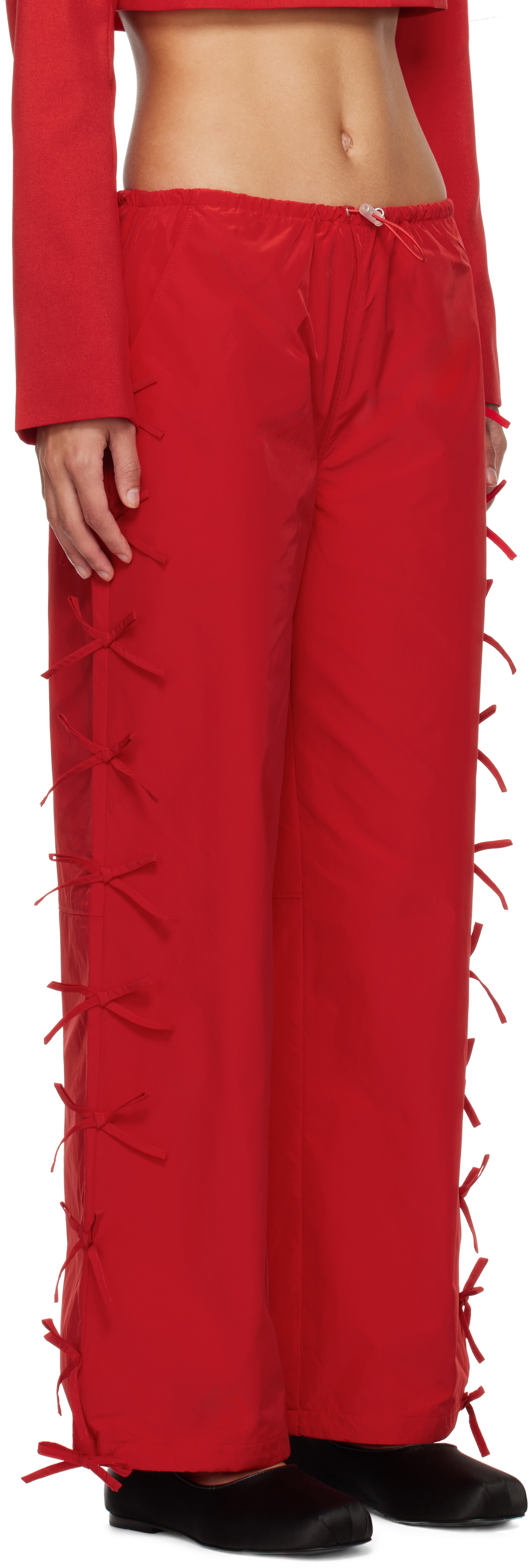 Sandy Liang Red Poppet Track Pants