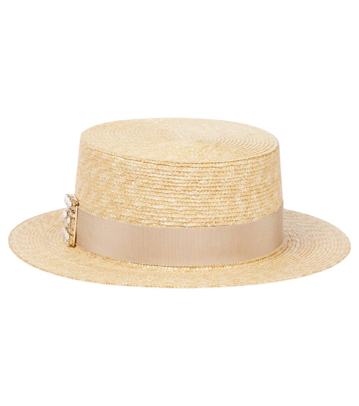 Photo: Roger Vivier Très Vivier embellished raffia boater hat