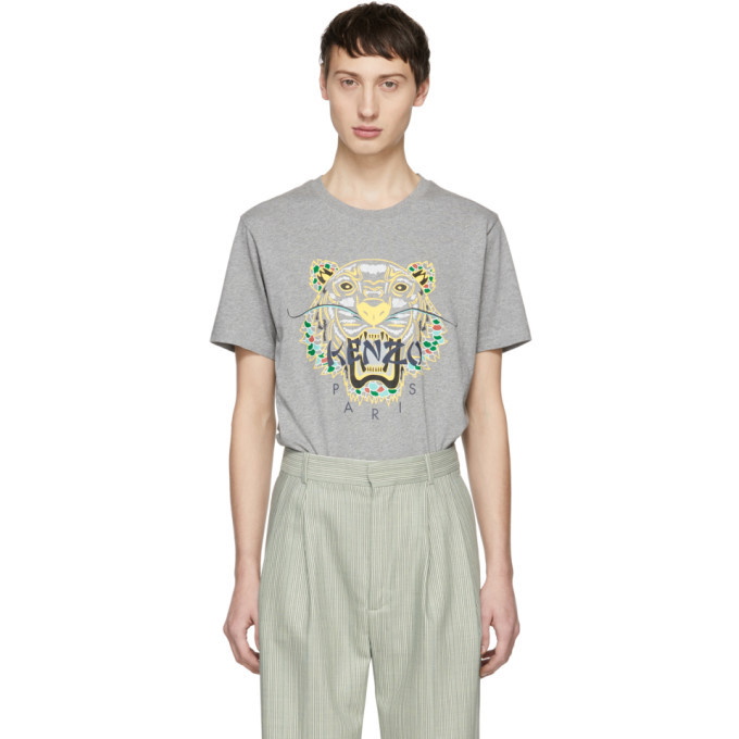 Kenzo Grey Limited Edition Dragon Tiger T-Shirt Kenzo