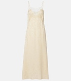Chloé Jacquard lace-trimmed silk midi dress