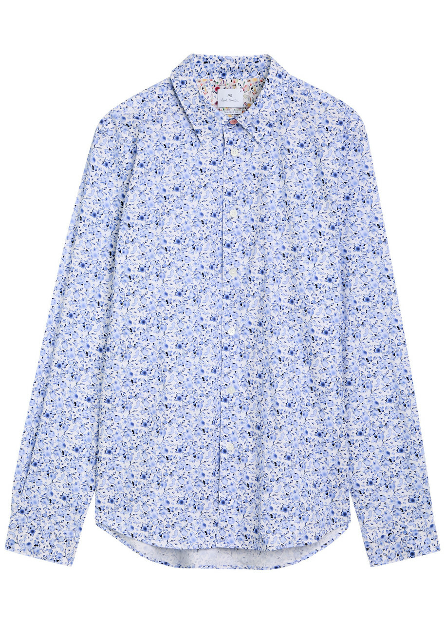 PS Paul Smith Patterned Tailored fit Stretch-cotton Shirt White