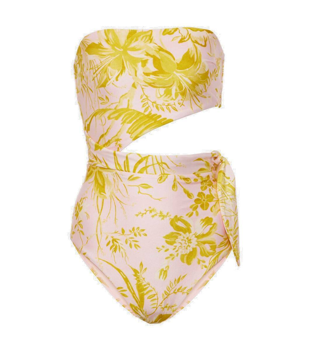 【Zimmermann】GOLDEN ベルト付き フローラル 水着 Golden belted floral swimsuit in multicoloured - Zimmermann