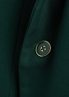 Veronica Beard Amos Double-breasted Woven Blazer Jacket Dark Green