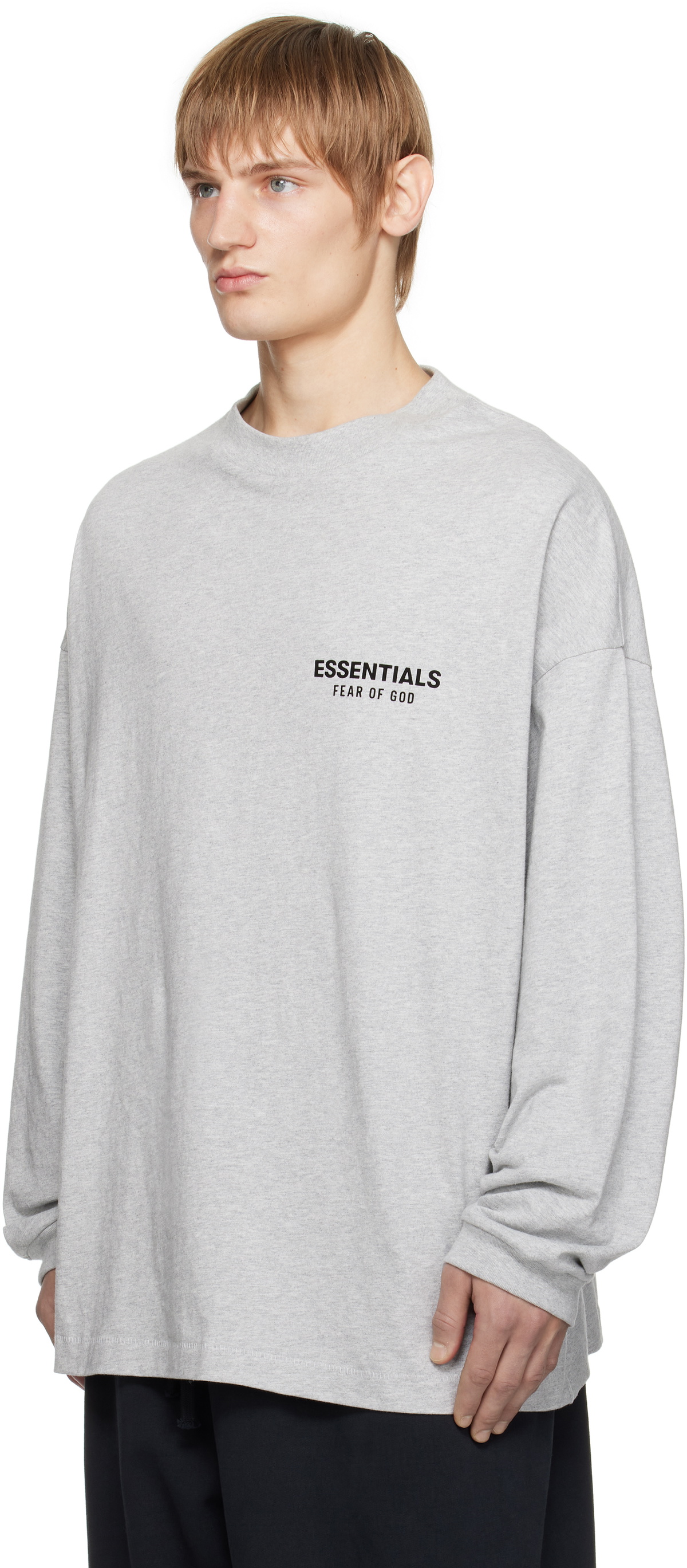 FEAR OF GOD ESSENTIALS ロングスリーブシャツ グレー Fear of God ESSENTIALS Gray Jersey Long Sleeve T-shirt Fear