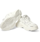 Balenciaga - Triple S Logo-Print Faux Leather Sneakers - White