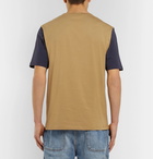 Loewe - Logo-Embroidered Two-Tone Cotton-Jersey T-Shirt - Men - Beige