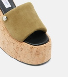 The Attico Mochi suede platform slides