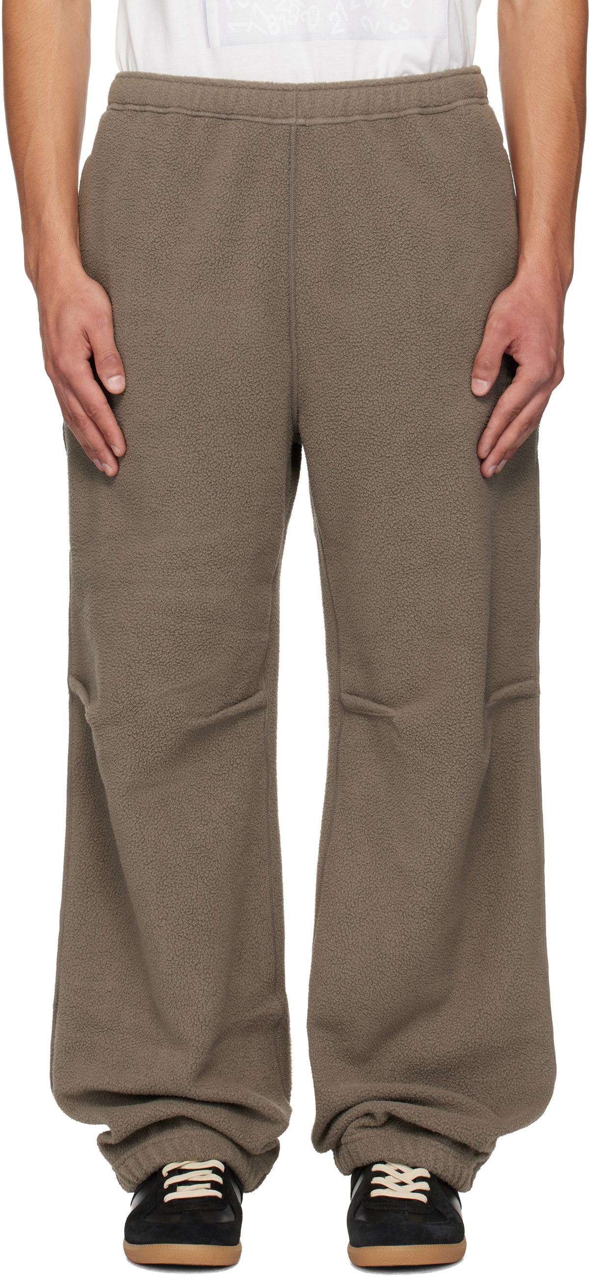 MM6 Maison Margiela Taupe Sherpa Fleece Sweatpants