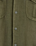 120% Lino Mens Shirt Military in Green