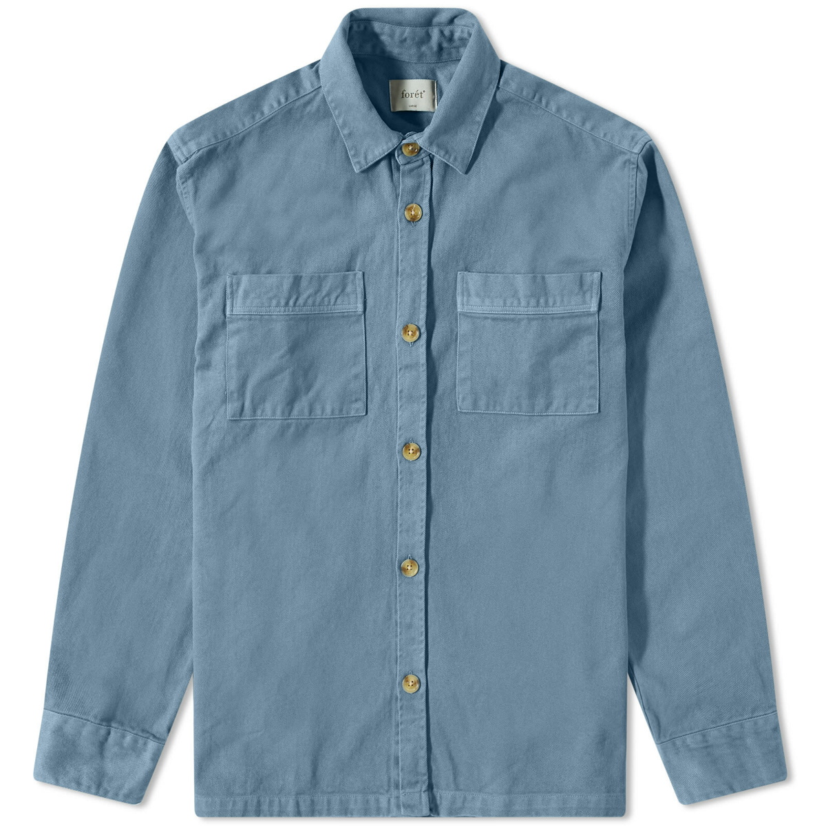 Foret Men's Mellow Twill Overshirt in Storm Foret
