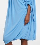 Coperni Caped draped smocked midi dress