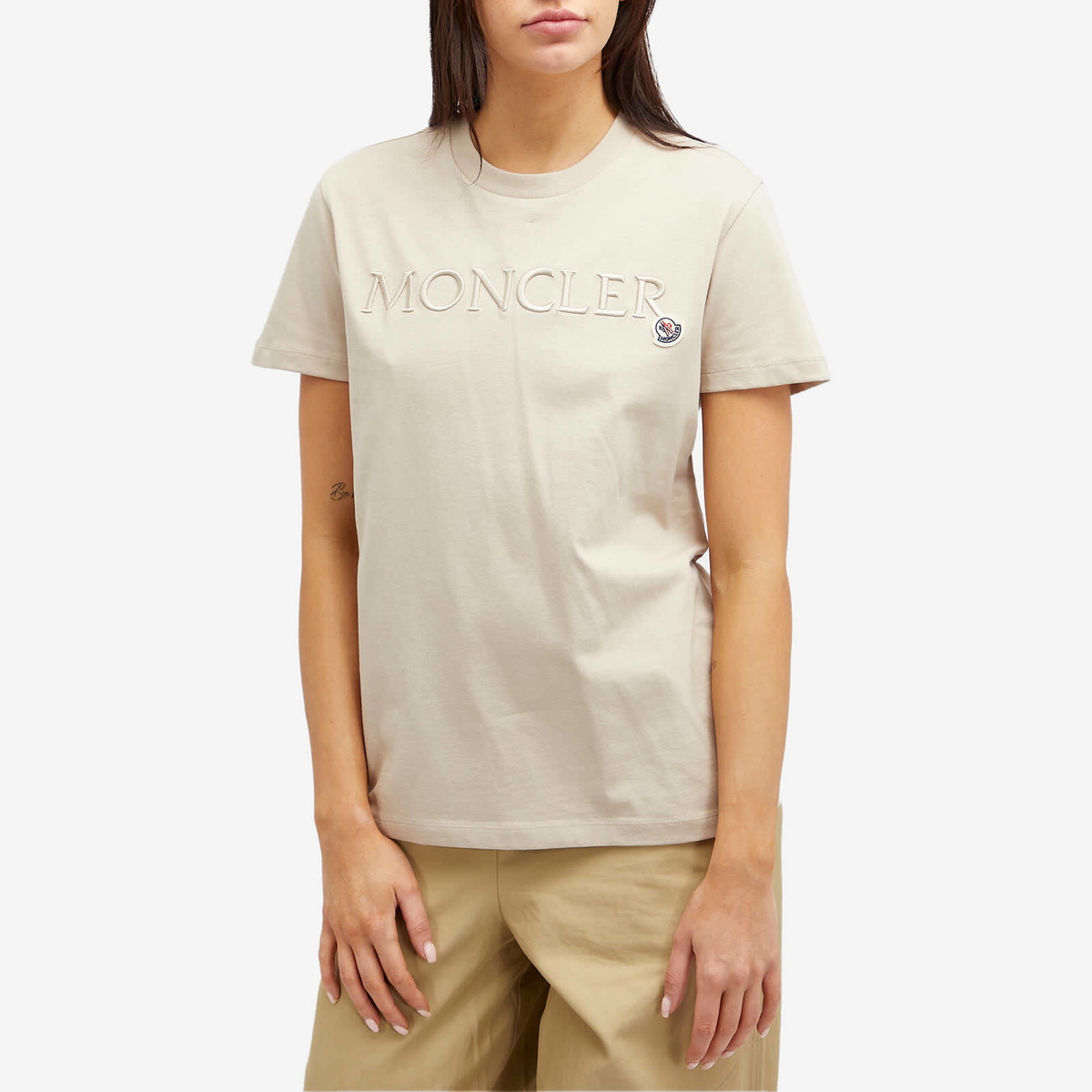 MONCLER☆24FW ロゴデザイン Tシャツ LADIES Moncler Girl's Embroidered Logo-Print T-Shirt, Size 4-6