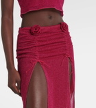 Oséree Lumière Rose ruched midi skirt