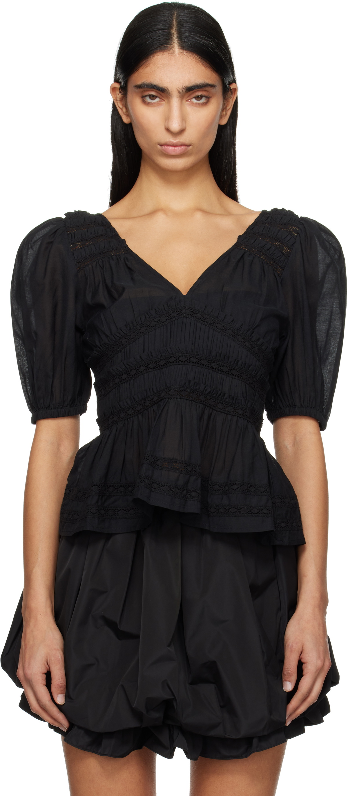 SEA NY Black Nomi Blouse