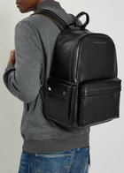 Brunello Cucinelli Logo Grained Leather Backpack - Black - One Size