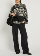 Free People Dani Patterned Cotton-blend Jumper Black