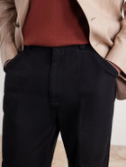 Brunello Cucinelli - Straight-Leg Cotton-Twill Trousers - Black