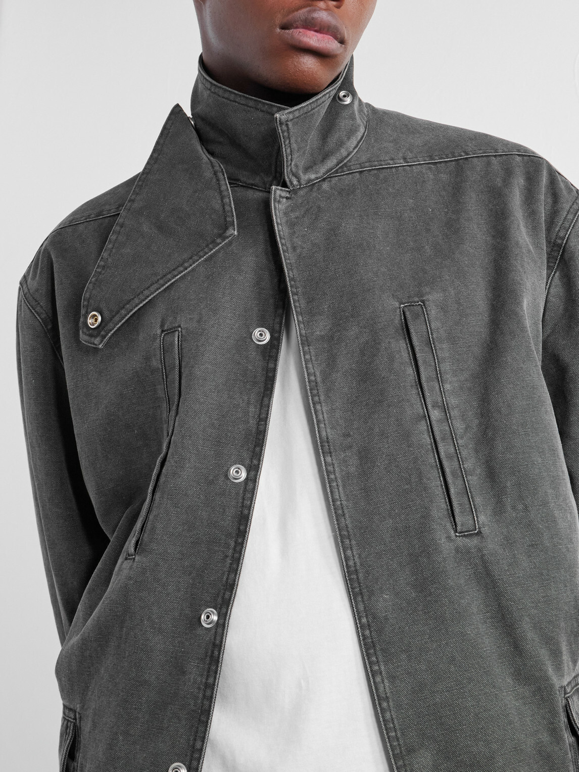 Rick Owens - Padded Washed Cotton-Canvas Coat - Gray