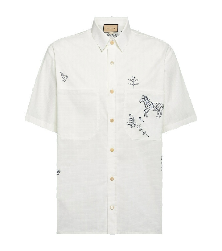 Photo: Gucci Embroidered cotton-blend shirt
