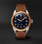 Oris - Divers 40mm Bronze, Stainless Steel and Leather Watch, Ref. No. 01 733 7707 4355-07 5 20 45 - Blue