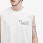 Over Over Men's Suopersonic Easy Sleevless T-Shirt in White Foil