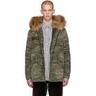 Mr and Mrs Italy Green Camo Hooded Coat