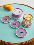 JONATHAN ADLER Set Of 4 Fleur Coasters
