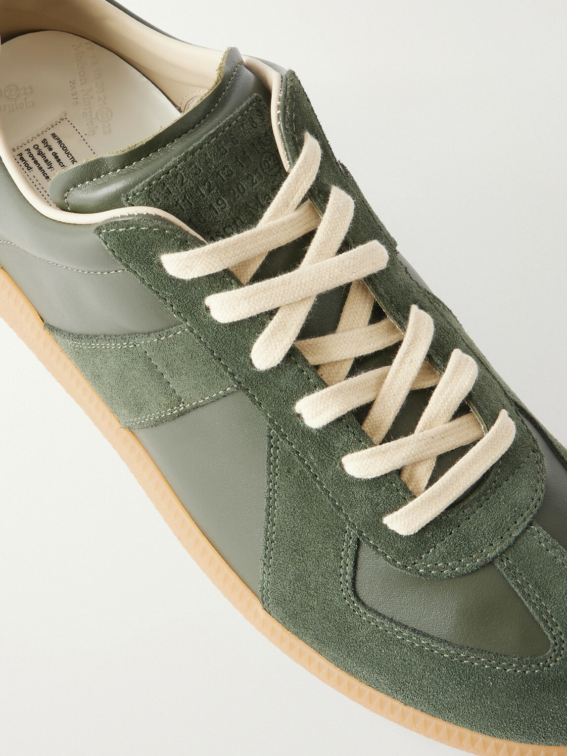 Maison Margiela - Replica Suede-Trimmed Leather Sneakers - Green