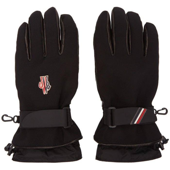 Photo: Moncler Grenoble Black Canvas and Lambskin Gloves