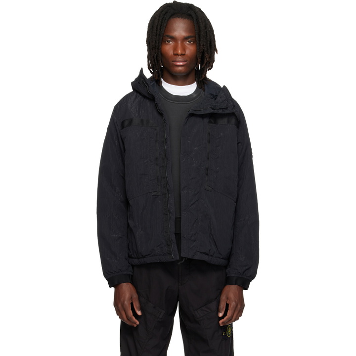 Photo: Stone Island Black Q100007 Warp Rib Nylon-TC Jacket