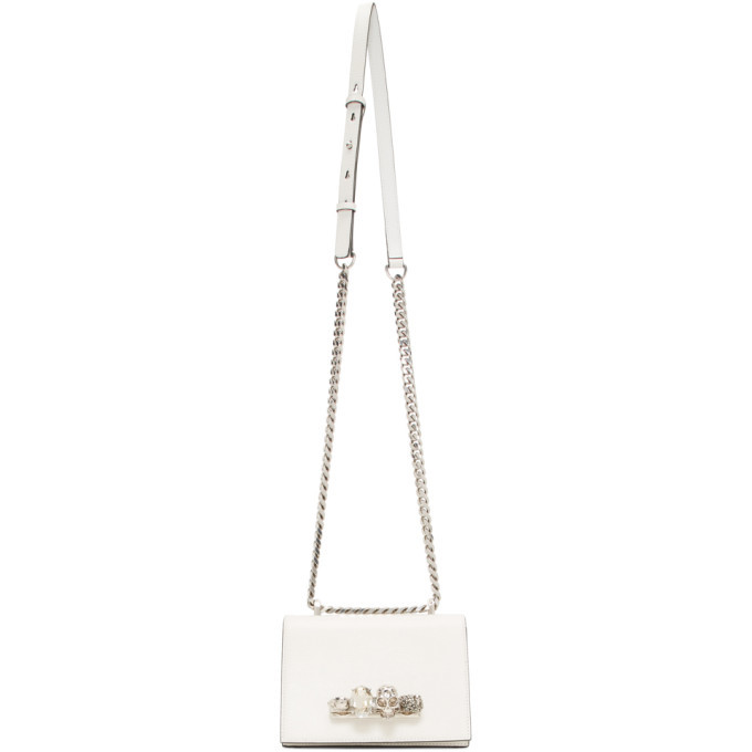 ショルダーバッグ・ポシェット Alexander Mcqueen T-Bar Satchel Mini Purse - Leather - White Alexander Mcqueen T-bar Satchel Mini Purse In White | ModeSens