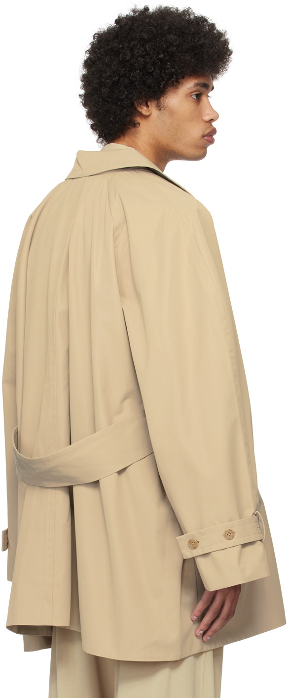 Birrot Beige Spread Collar Coat Birrot