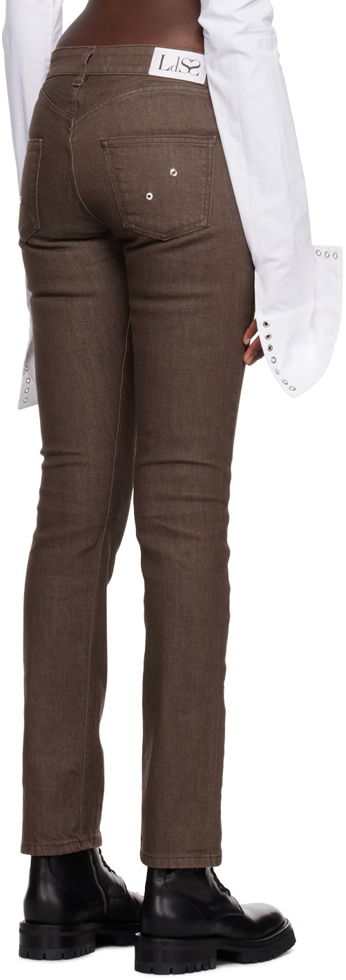 Ludovic de Saint Sernin Brown Lace-Up Jeans