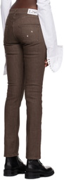 Ludovic de Saint Sernin Brown Lace-Up Jeans