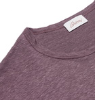 Brioni - Mélange Linen T-Shirt - Purple