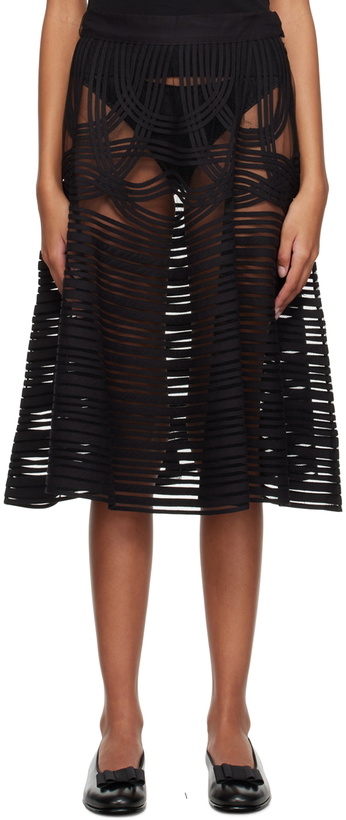 Photo: Bode Black Trellis Midi Skirt