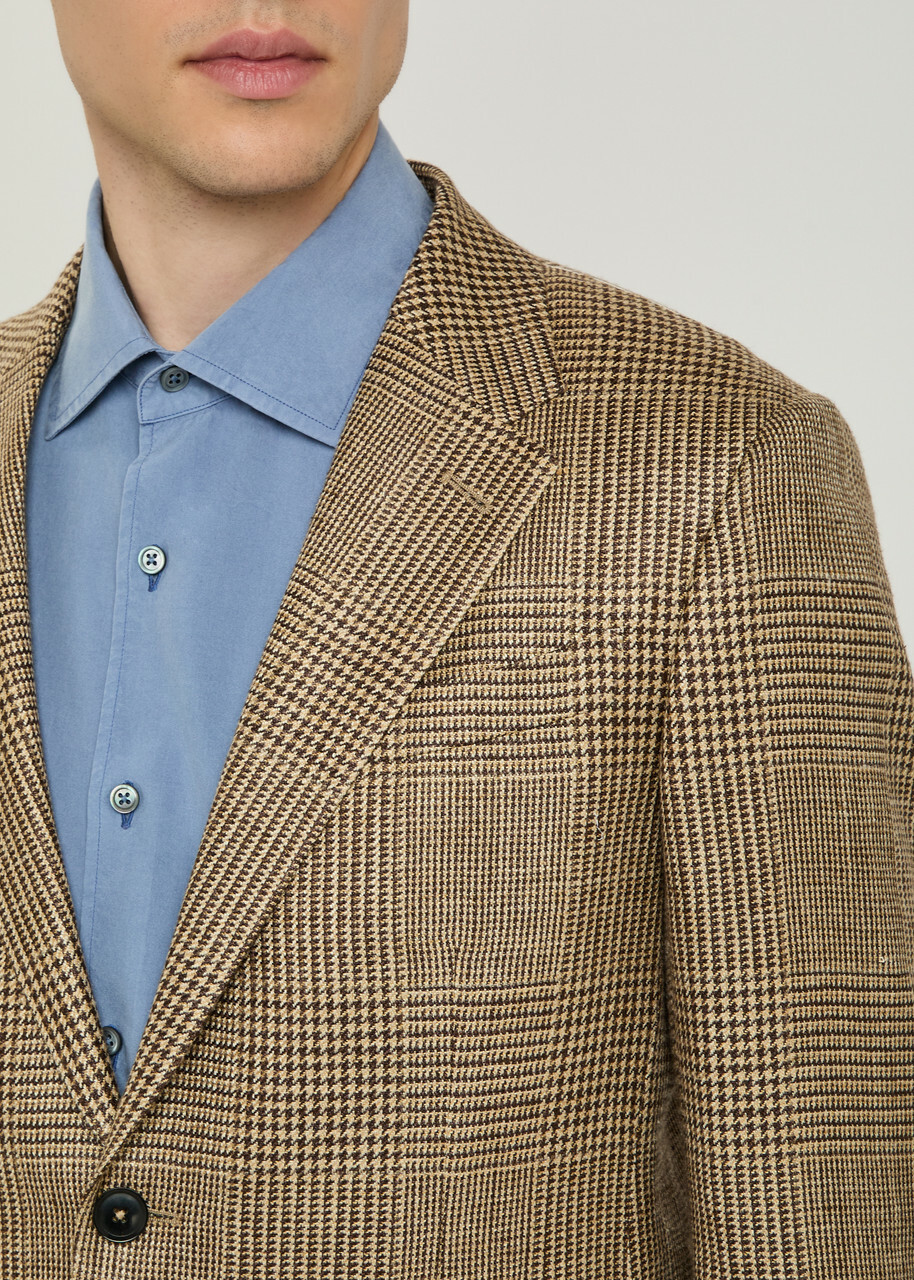 Zegna Houndstooth Woven Blazer Multicoloured 1