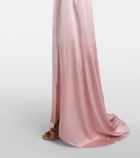 Blumarine Appliqué satin gown