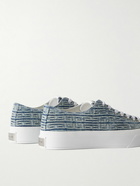 Givenchy - City Logo-Jacquard Denim Sneakers - Blue