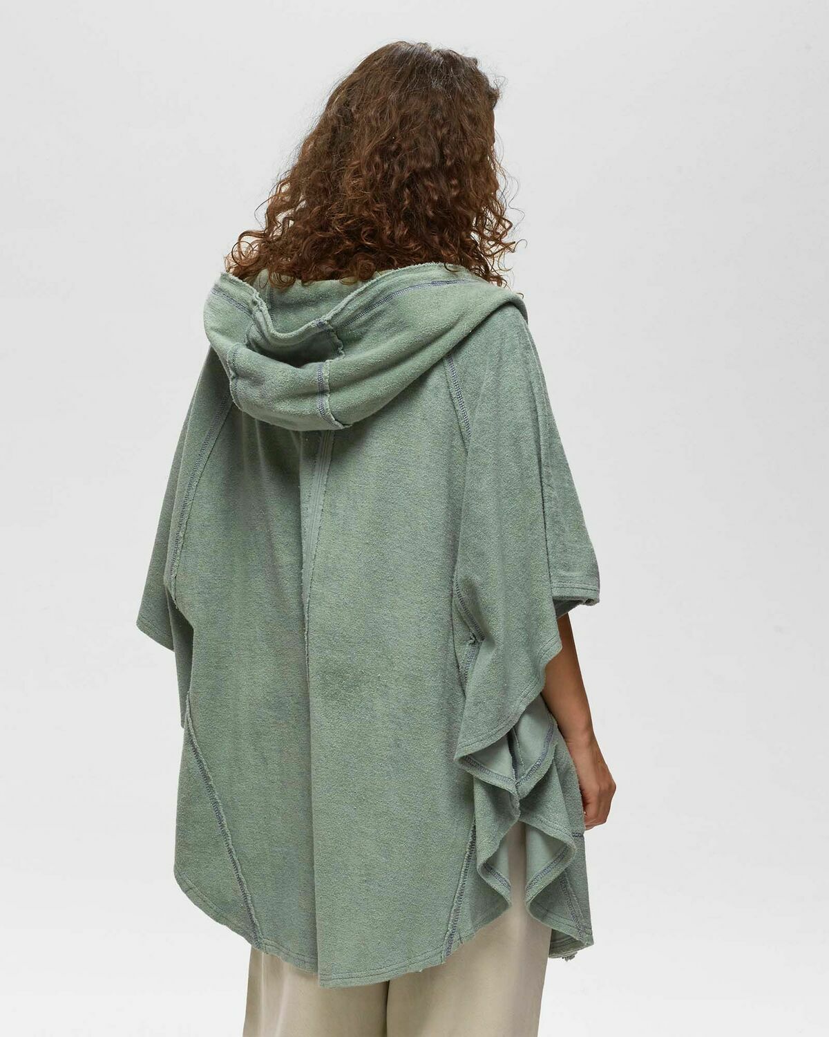 Free People BEACH LOVE PONCHO Green Womens Zipper